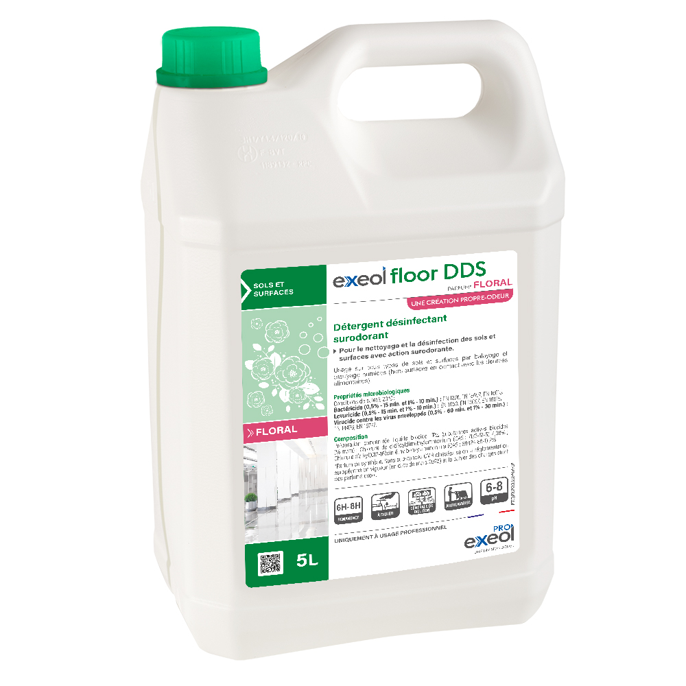 Détergent désinfectant surodorant sols Floral — DDS Exeol Floor 5L