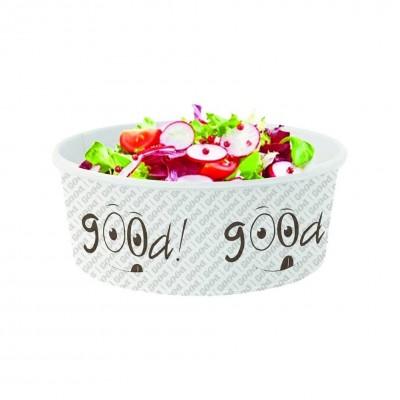 BOITE A SALADE RONDE GOOD KRAFT BLANC 750ML Diam150xHt60mm /50 (PCB6)