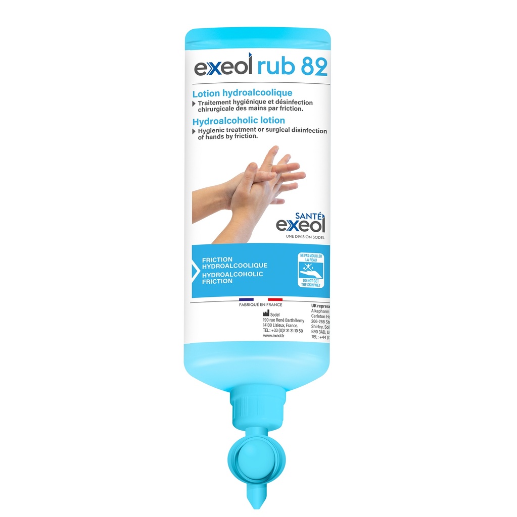 Solution moussante Mains - EXEOL SCRUB 4%  - 1L Airless (PCB12)