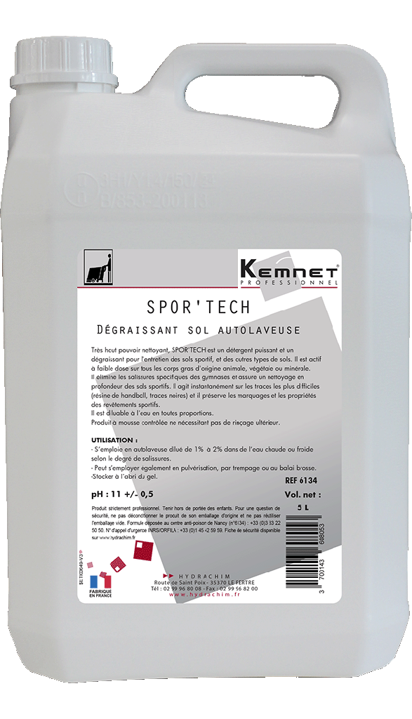 SPOR’TECH - Détergent spécial sols sportifs - 5 L (PCB4)