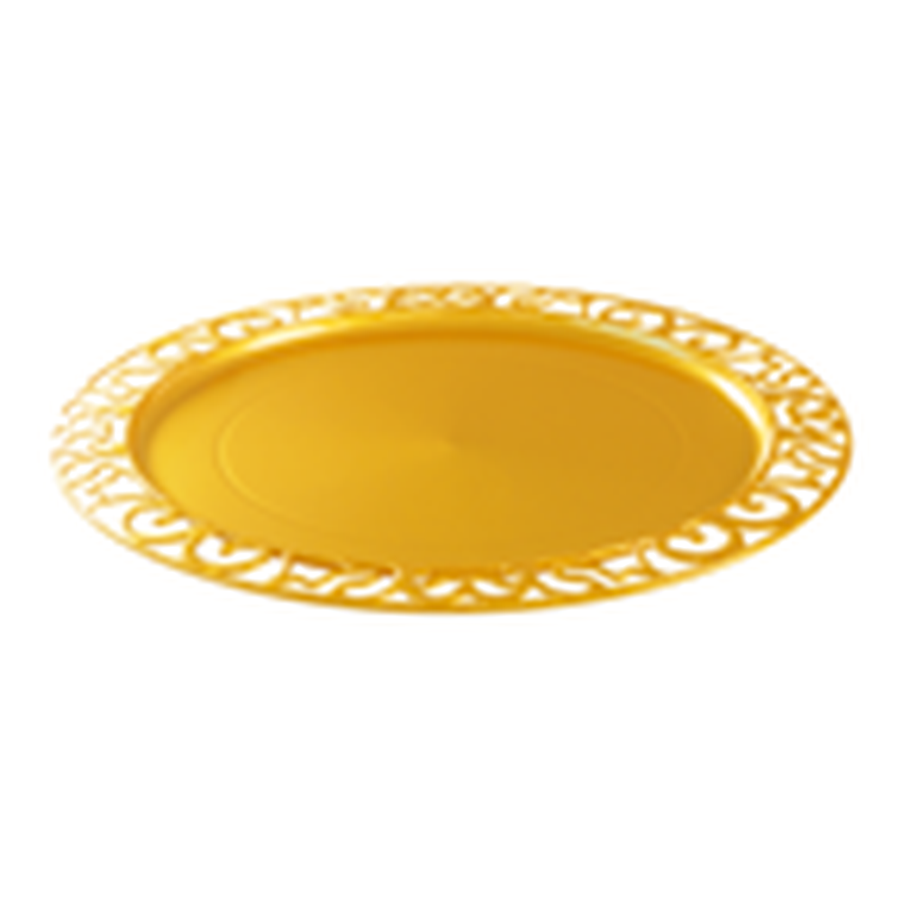 Sous assiette nacré OR ronde Prestige /4 Diam.300 dentellée (PCB18)