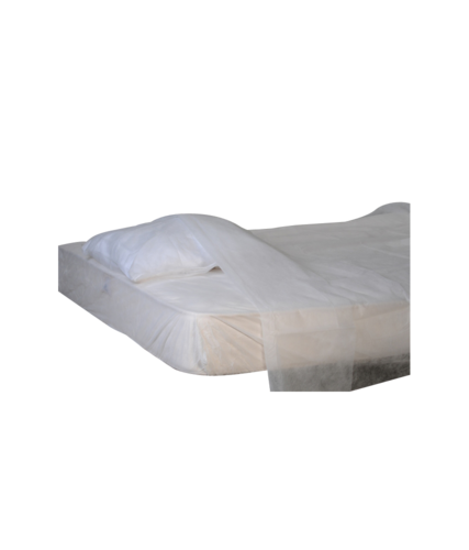 Drap de lit jetable non-tissé blanc 160 x 240 cm — carton de 100