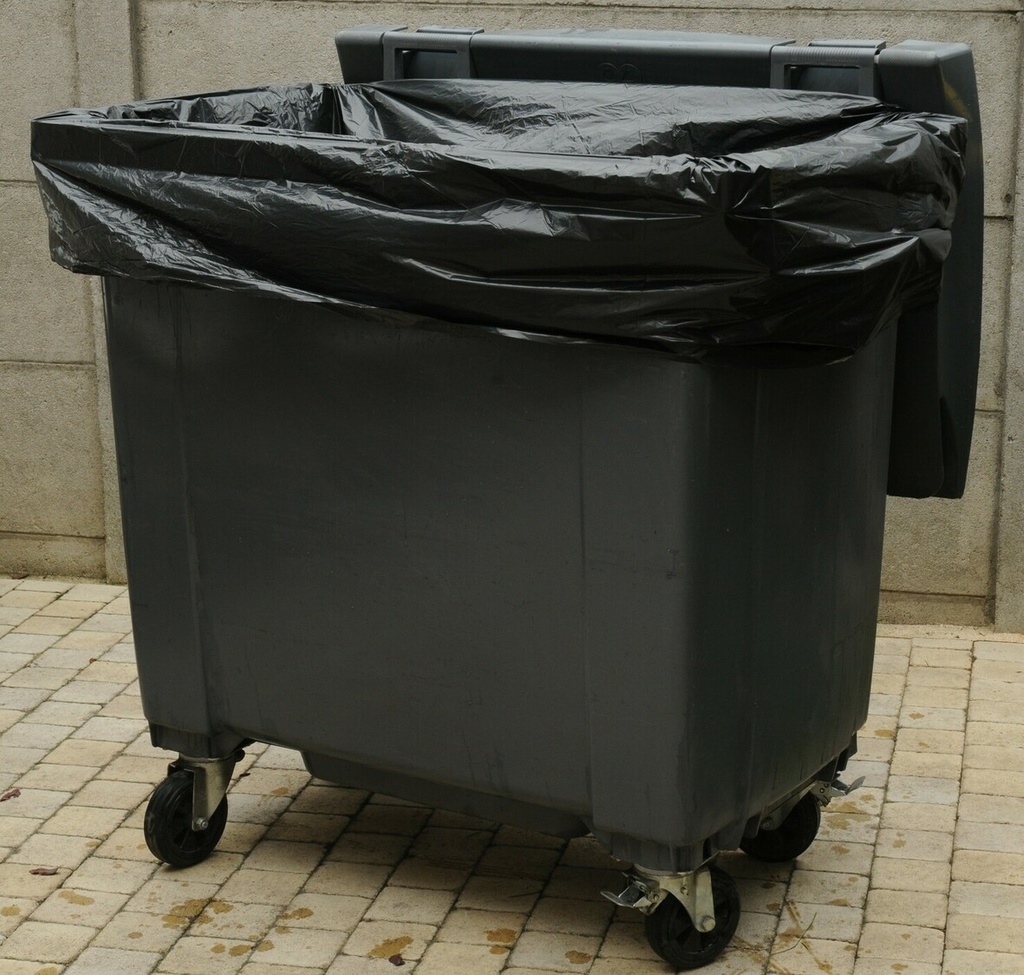 Housse de conteneur poubelle 750 L noire BD extra — carton de 50