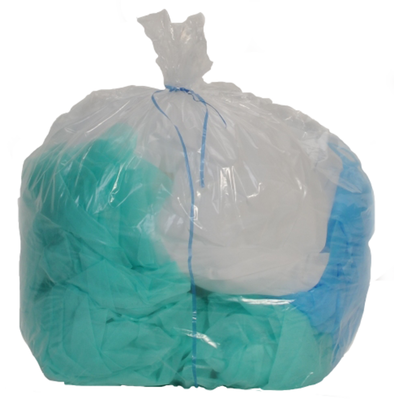 Sac poubelle transparent 130 L 35 µm BD — carton de 200