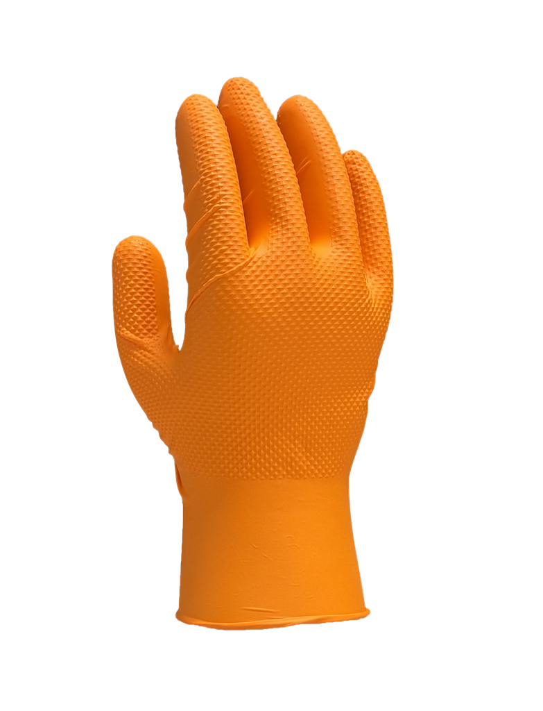 Gant nitrile orange non poudré taille M — boîte de 50