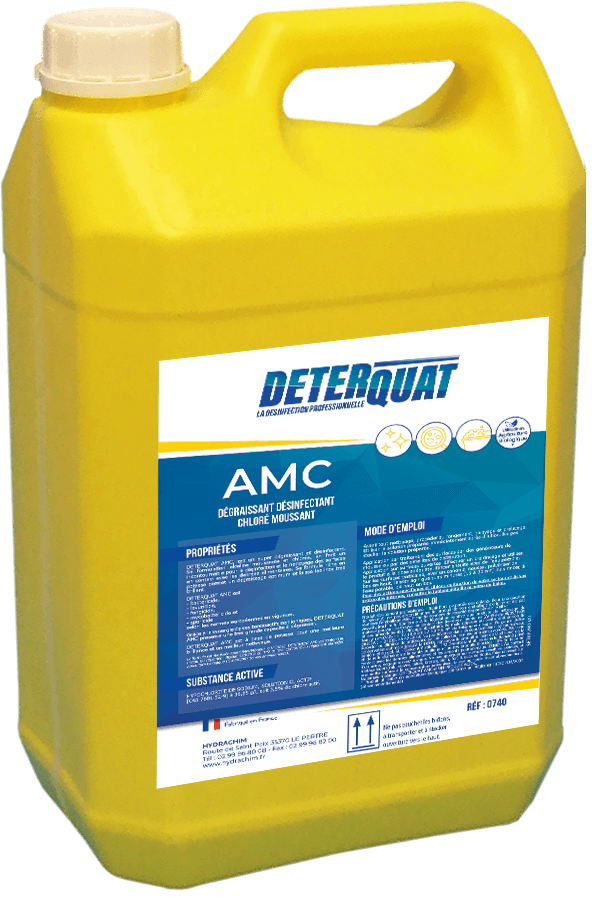 Dégraissant désinfectant chloré moussant contact alimentaire — 5 L