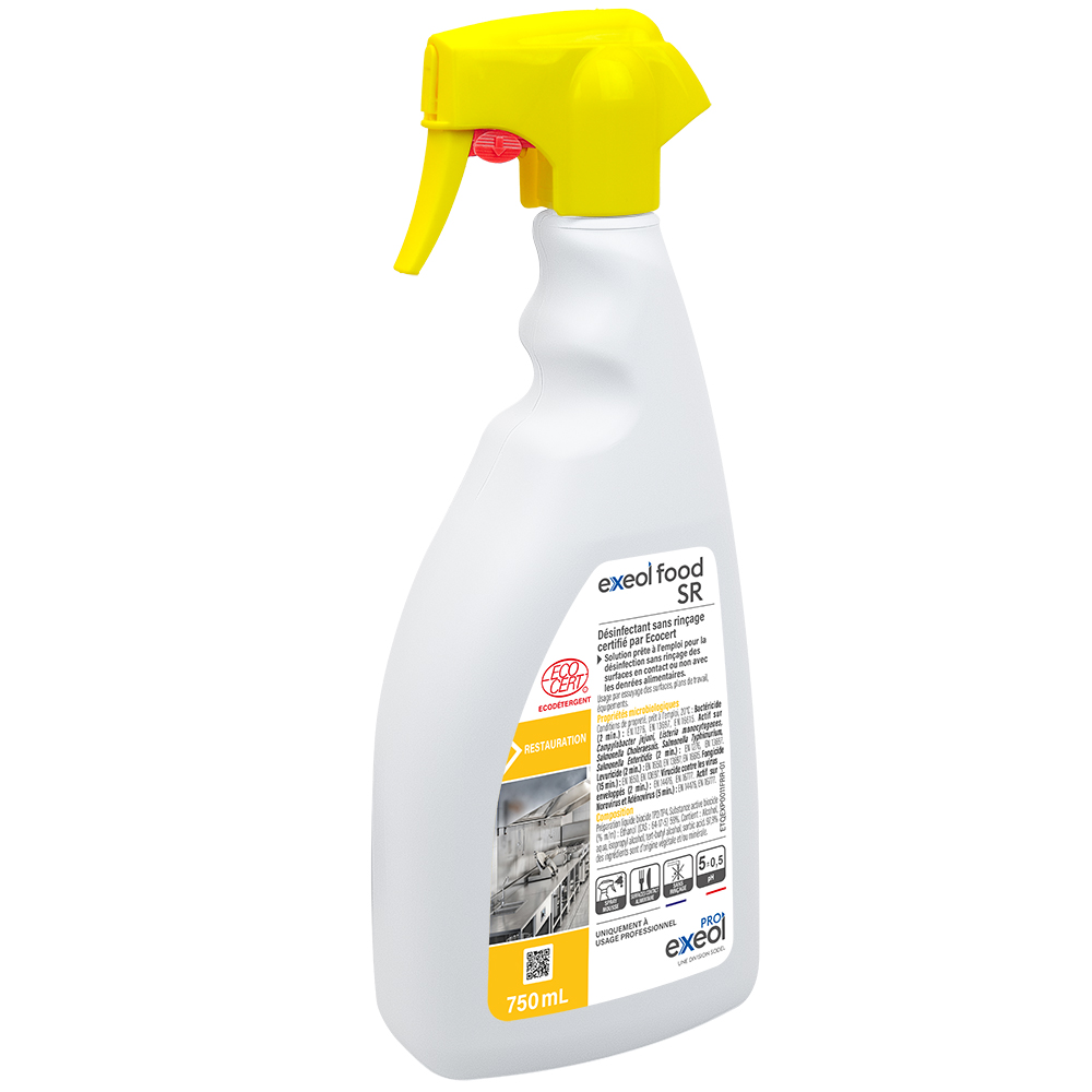 Désinfectant alimentaire sans rinçage prêt à l'emploi — spray 750 ml