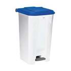 POUBELLE A PEDALE - 100L - UTILO - BLANC / BLEU
