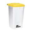 POUBELLE A PEDALE - 100L - UTILO - BLANC / JAUNE
