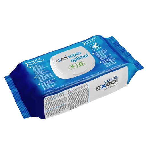 [DE0258] Lingettes désinfectantes sans alcool — Exeolwipe Optimal x100