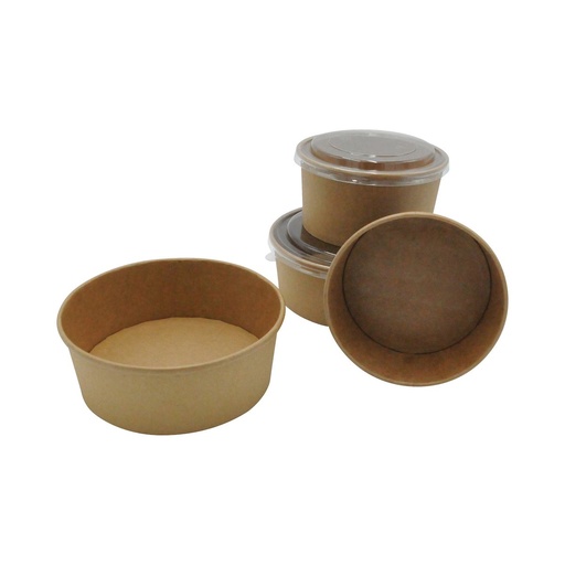 [EB0058B] BOITE SALADE RONDE KRAFT BRUN 1300ML /50 (PCB6)