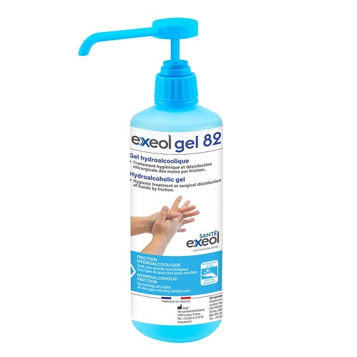 [EG0030] Gel hydroalcoolique professionnel mains — flacon pompe 500 ml