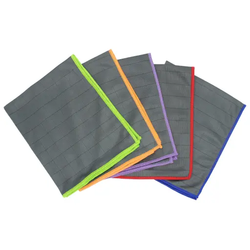 [EG0057] Chiffon microfibre carbone 40x50 cm — paquet de 5 panaché