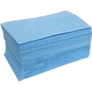 [EG0065] Chiffon non tissé bleu par 50 — lavette ajourée pro
