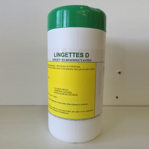 [EG0069] Lingettes désinfectantes surfaces bactéricides — pot 100 - Fin de stock