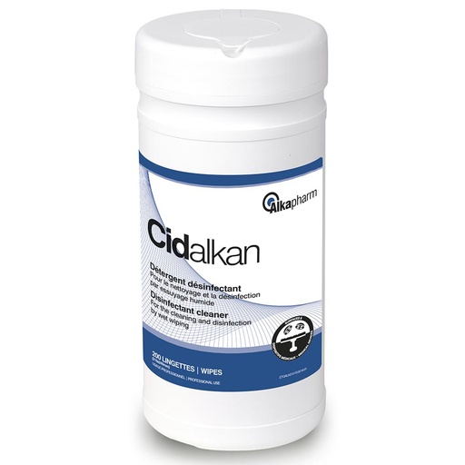 [EG0162] Lingettes désinfectantes surfaces et dispositifs médicaux — pot 200 - CIDALKAN