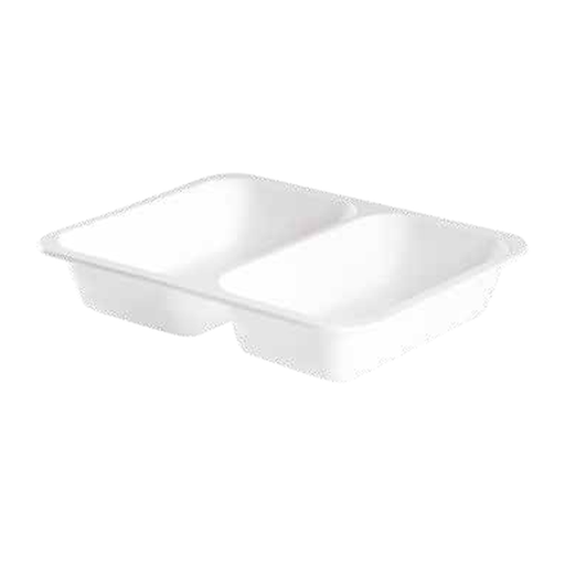 [EN0210] Plat PP 2 compartiments blanc hauteur 40 carton 360  (PCB1)