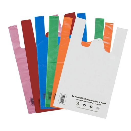 [EN0271] Sacs bretelles réutilisables 21L 30+20x58cm/100 recycle(PCB5 OU 4)