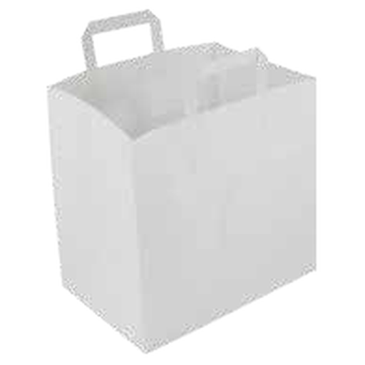 [EN0330] Sacs cabas kraft blanc 26x20x28cm à poignées plates /250(PCB1)