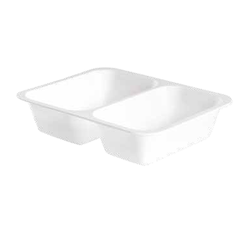 [EN0354] Plat PP 2 compartiments blanc hauteur 50cm carton 360  (PCB1)