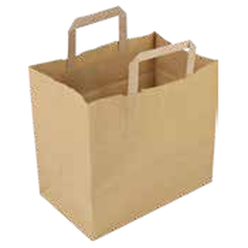 [EN0453] Sacs cabas kraft brun à poignées plates 26x17x25cm /250(PCB1)