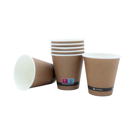 [EN0497] GOBELET CARTON KRAFT BRUN 10cl /50 (PCB20)