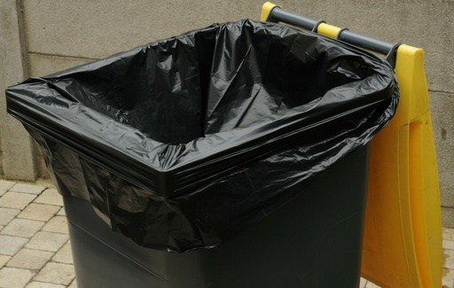 [HY0177] Housse de conteneur 240 L / sac poubelle noir BD renforcé 1150 × 1350 mm — carton de 100 (10 rlx × 10)