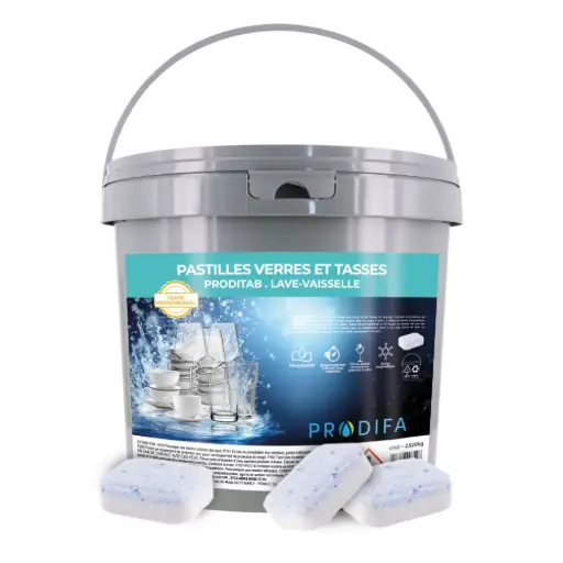 [MB0049] Pastille lave verres et tasses seau de 140 pastilles