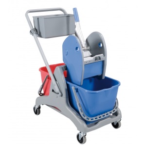 [MN0025] Chariot Duo Tristar + Presse  2X15L + P/Produits poignee metal reversible - pous