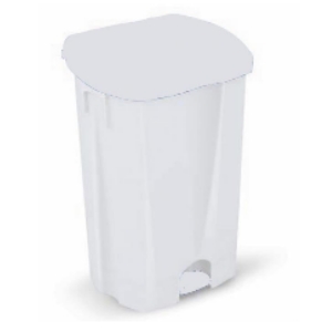 [MN0063] Poubelle PPL blanche à pédales 50 L (PCB4)