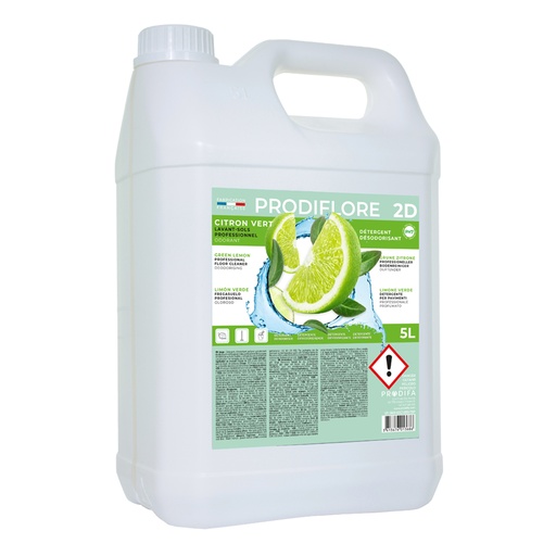 [DE0267] Détergent désodorisant lavant sols Citron vert — 2DO 5L